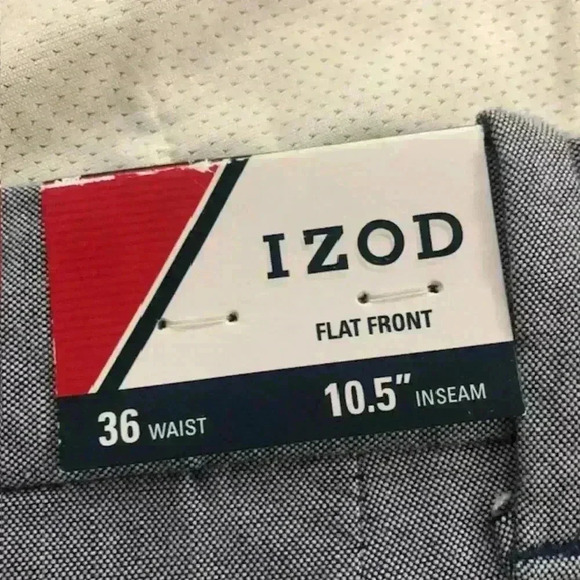 Flat Front Izod Blue Shorts Sz 36 NWT - Picture 3 of 5